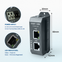 10GBT-1-WM Single Port 10 Gigabit 802.3bt PoE++ Injector